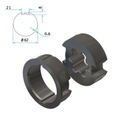 Adaptieset voor as rond 63