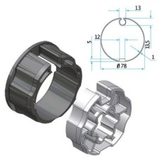 Adaptieset voor as rond 78